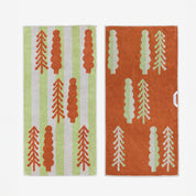 Trees Face Towel Brick on Khaki - 80cm
