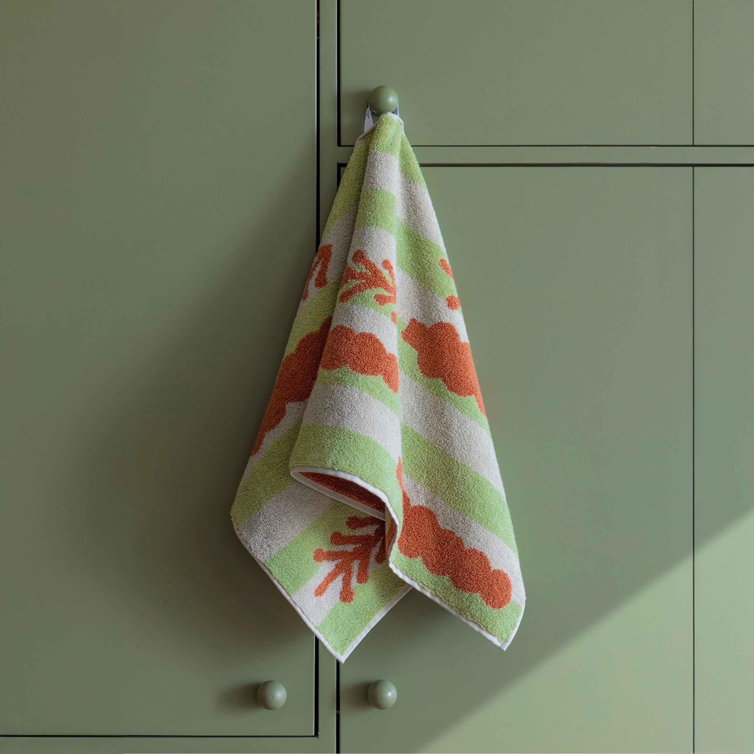 Trees Face Towel Brick on Khaki - 80cm