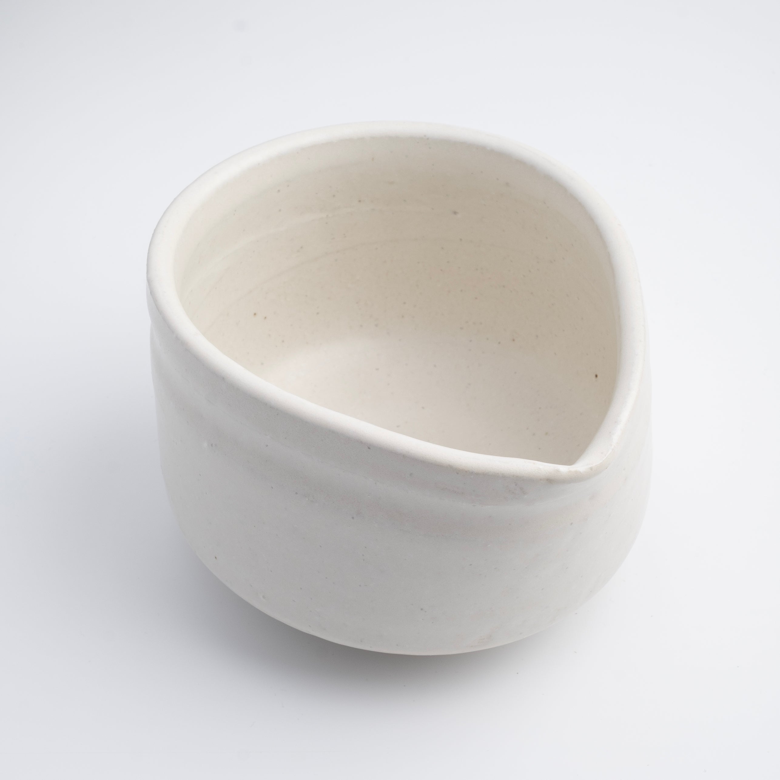 Matcha Bowl with Spout Large - Cream