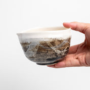Tsuchi no Yuki Matcha Bowl with Spout - Snow