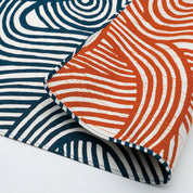 Studio Sakana - Isa monyo Reversible Knot Blue Orange Furoshiki