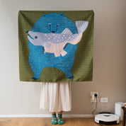 Studio Sakana - Kata Kata Bear & Salmon Green Furoshiki