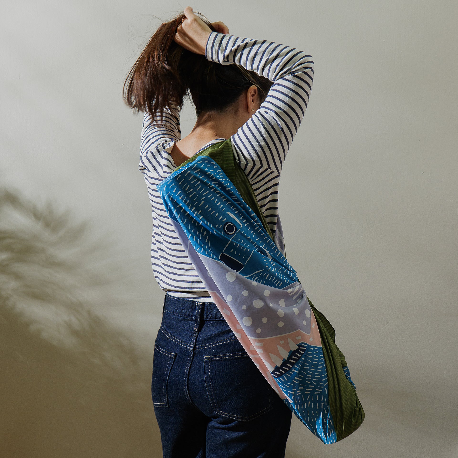 Studio Sakana - Kata Kata Bear & Salmon Green Furoshiki