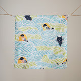 Studio Sakana - Kata Kata Musubi Cats & Birds Green Furoshiki