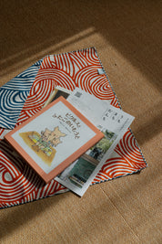 Studio Sakana - Isa monyo Reversible Knot Blue Orange Furoshiki
