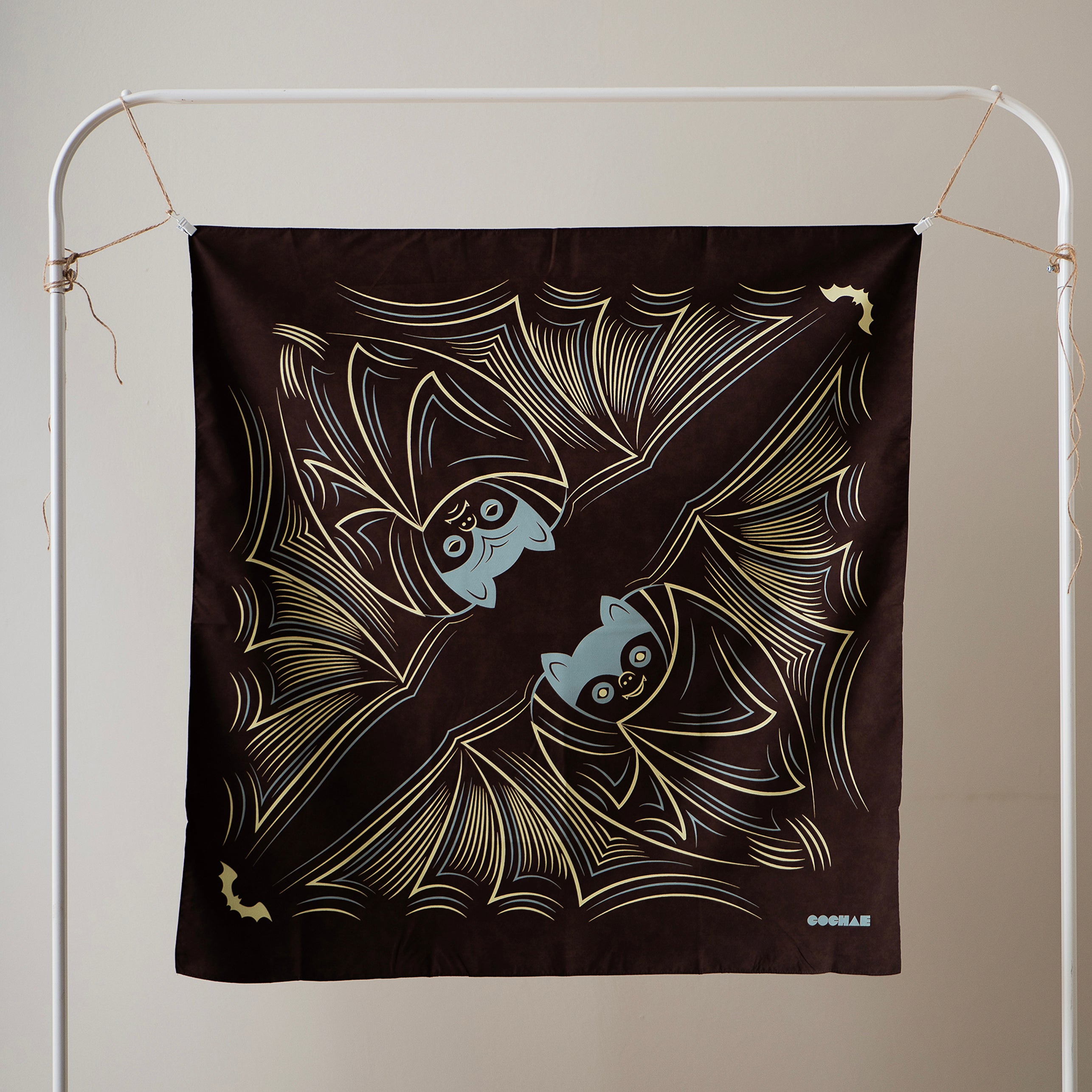 Studio Sakana - Hanging Cochae Water-Repellent Bat Dark Brown Furoshiki