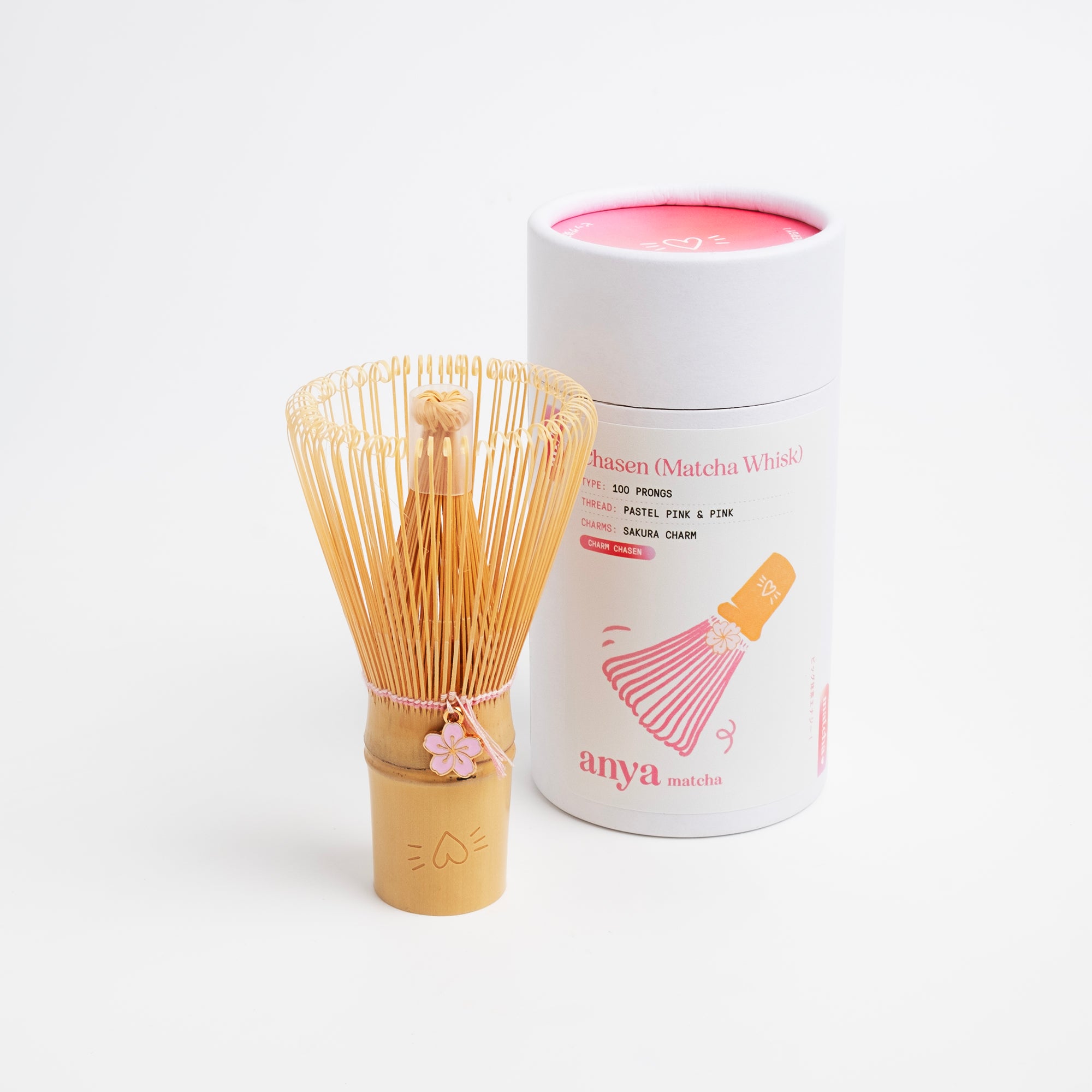 Matcha Whisk - 100 Prongs With Sakura Charms