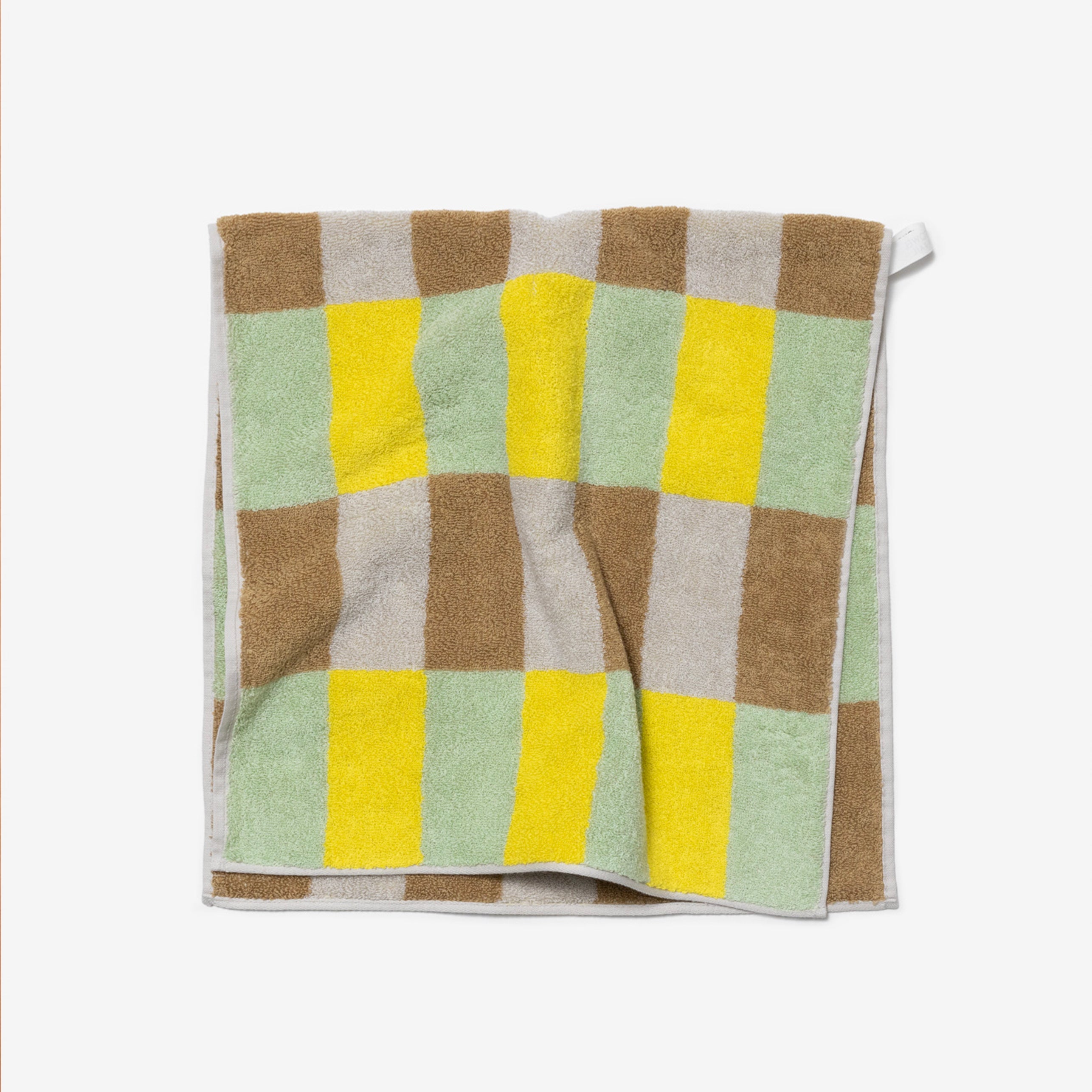 Checked Face Towel Sand Yellow  - 80cm