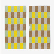 Checked Face Towel Sand Yellow  - 80cm