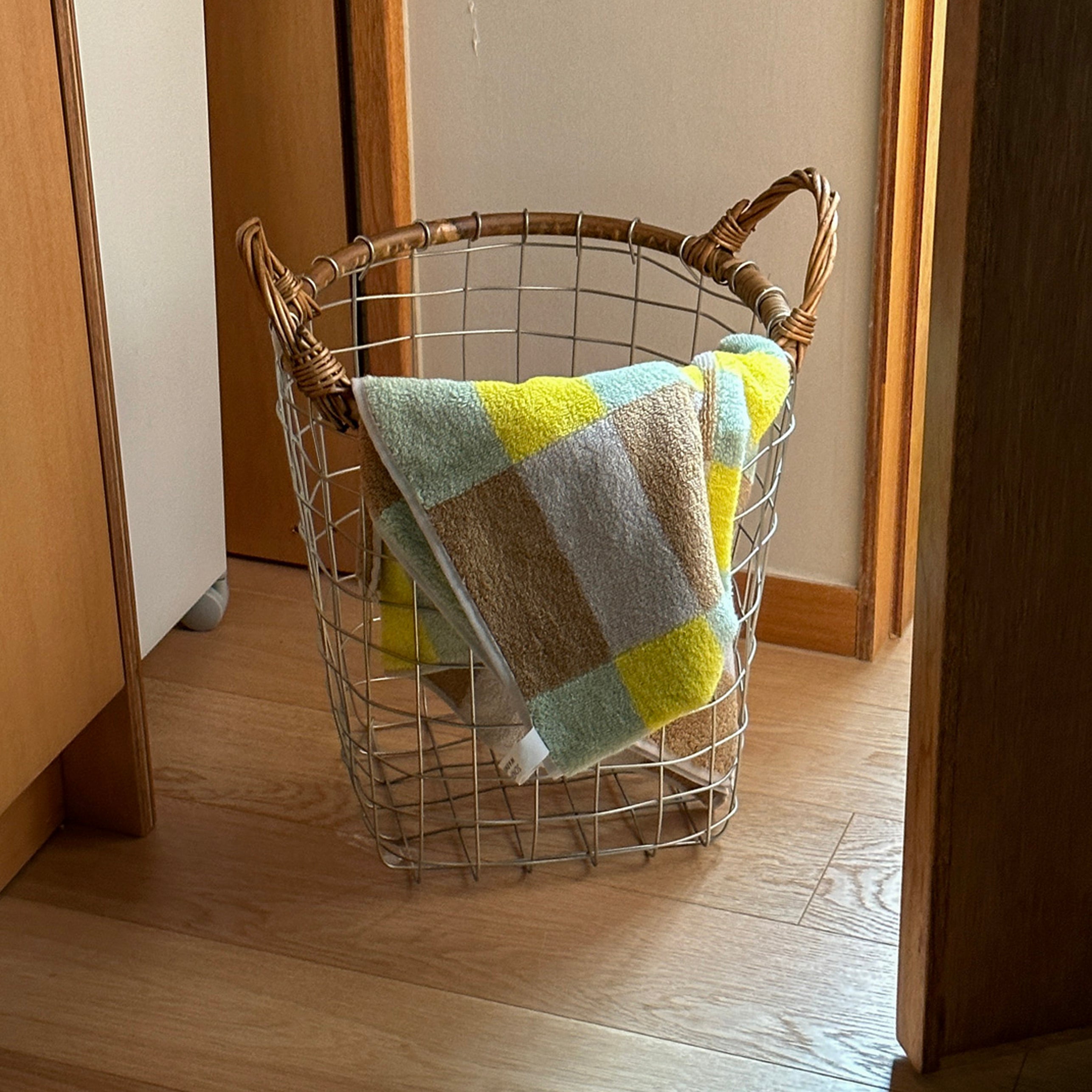 Checked Face Towel Sand Yellow  - 80cm