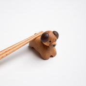 Wooden Dog Chopstick Rest