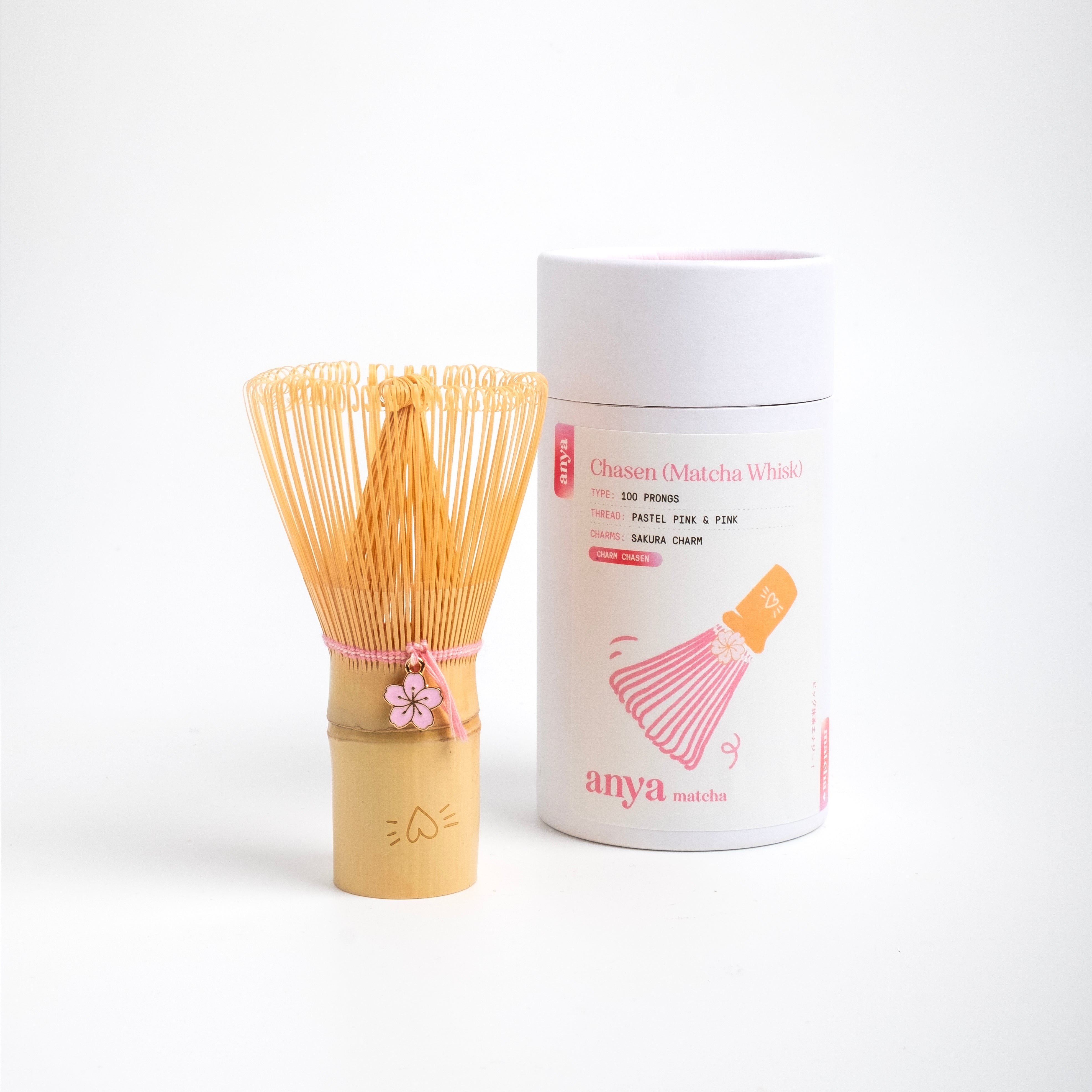 Matcha Whisk - 100 Prongs With Sakura Charms