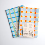 Grey on Light Blue Dot Check Tea Towel - 60x45cm