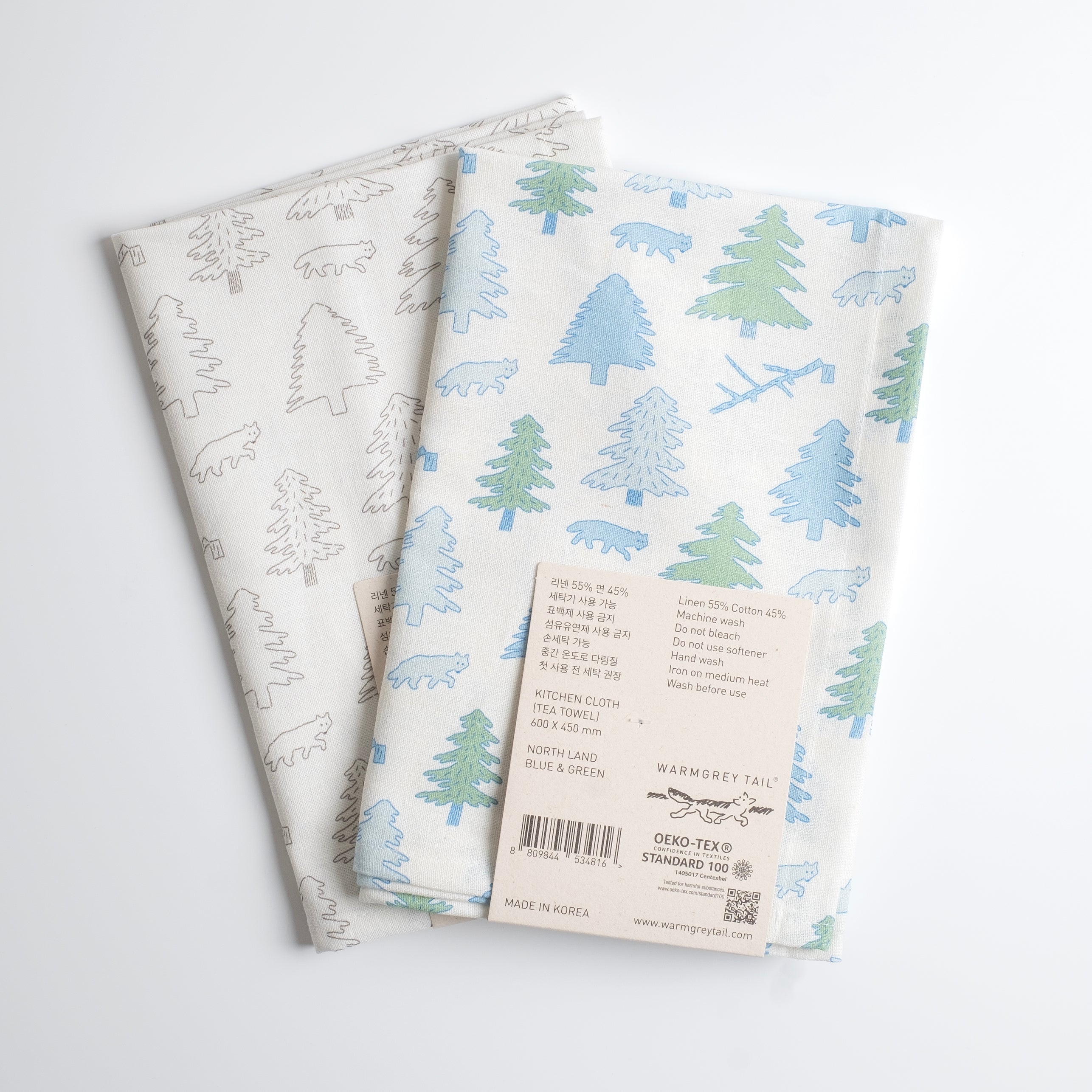 North Land Tea Towel Blue & Green - 60x45cm