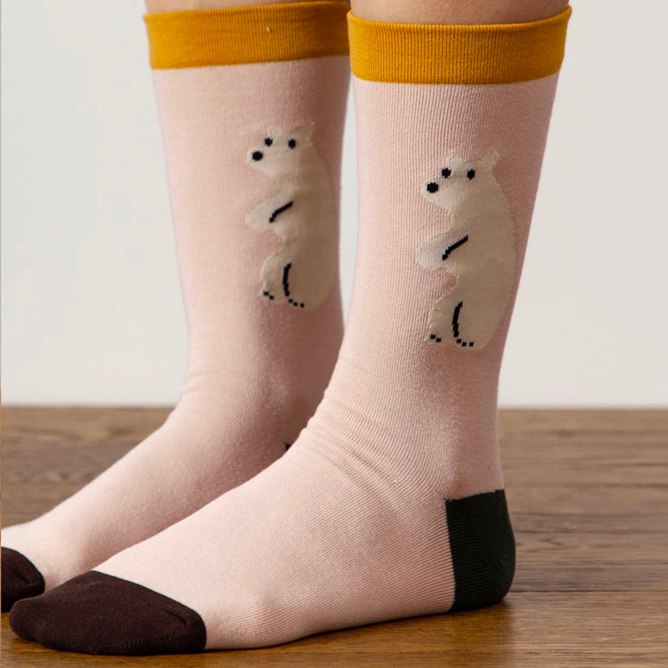 Rolling Bear Socks - Pink