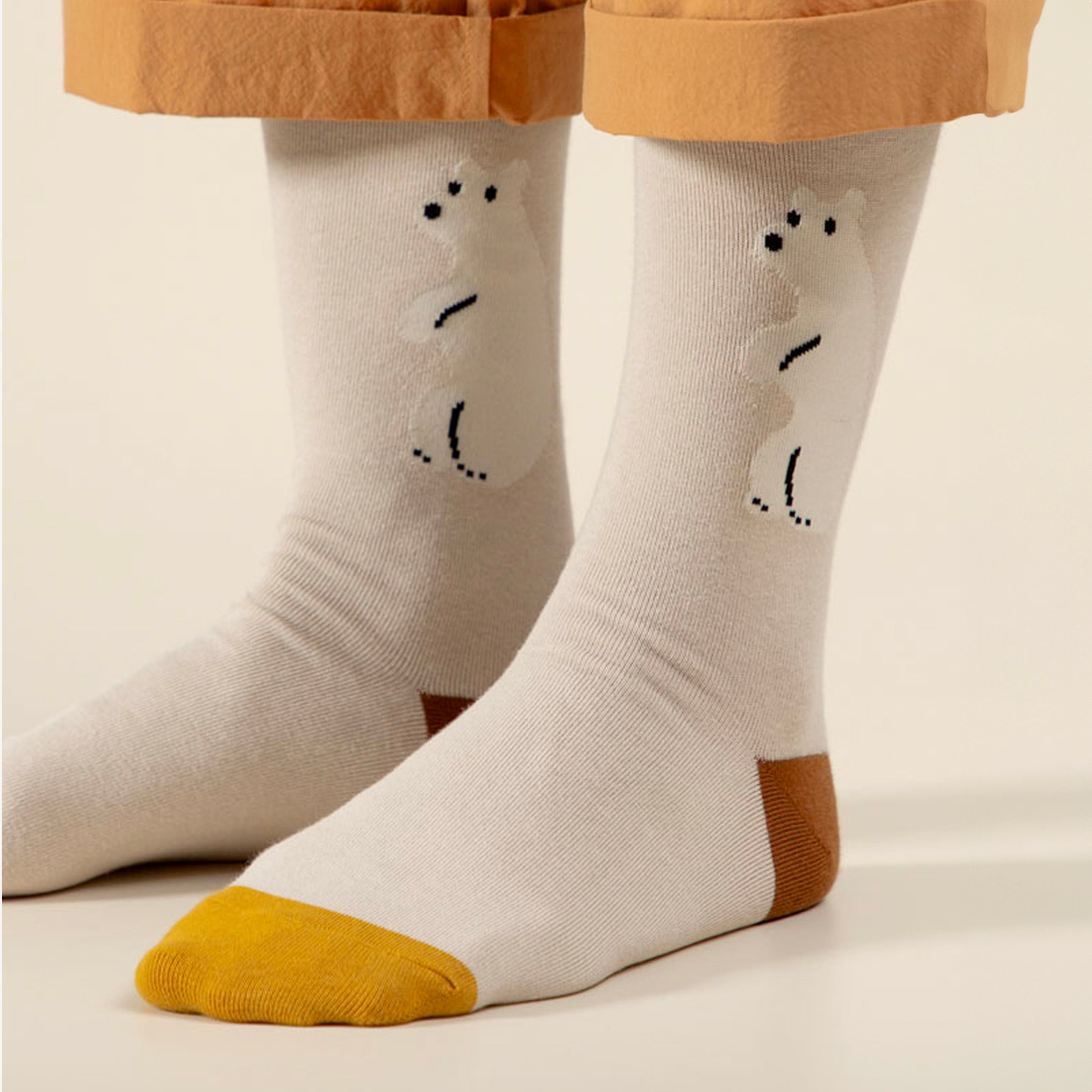 Rolling Bear Socks - Beige