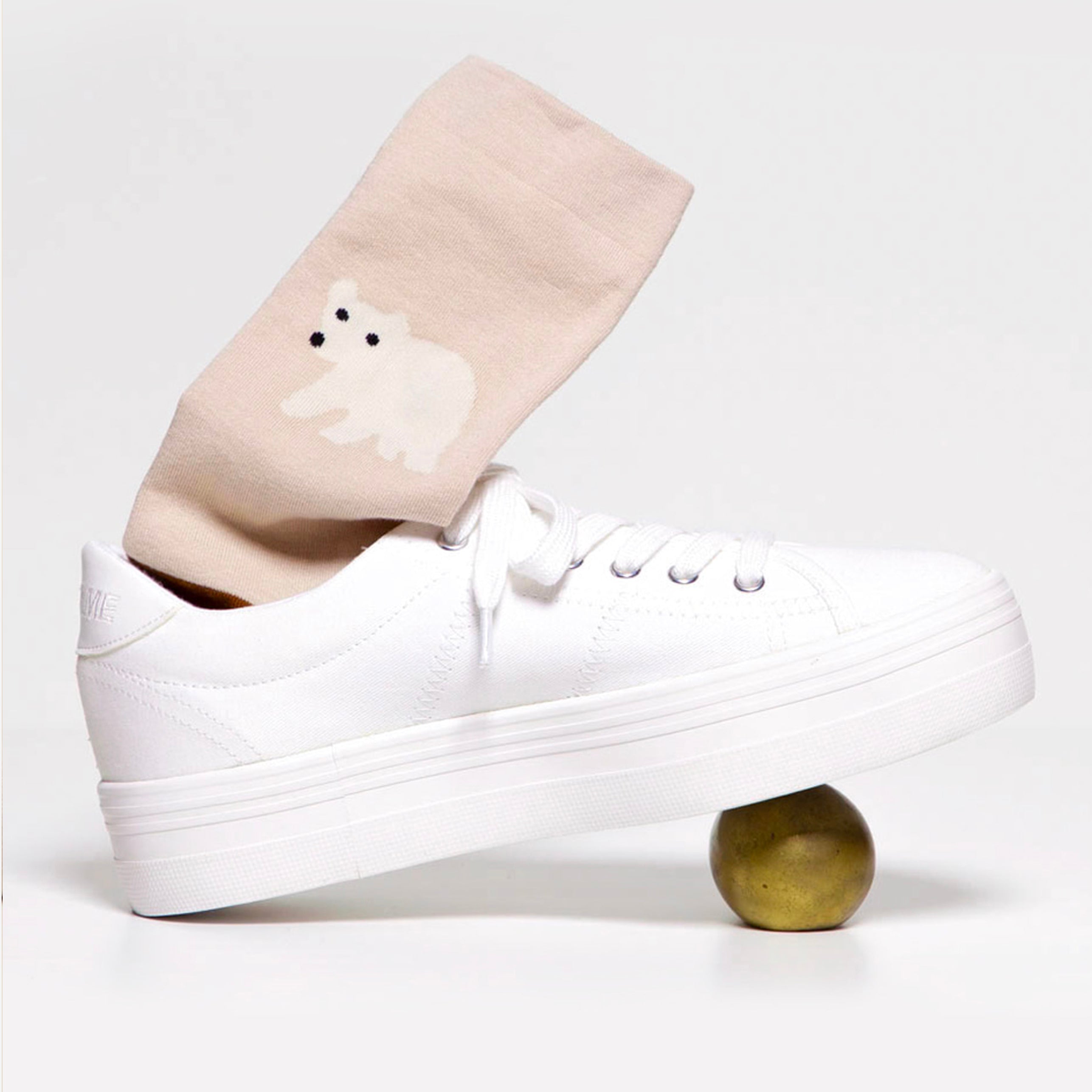 Rolling Bear Socks - Beige