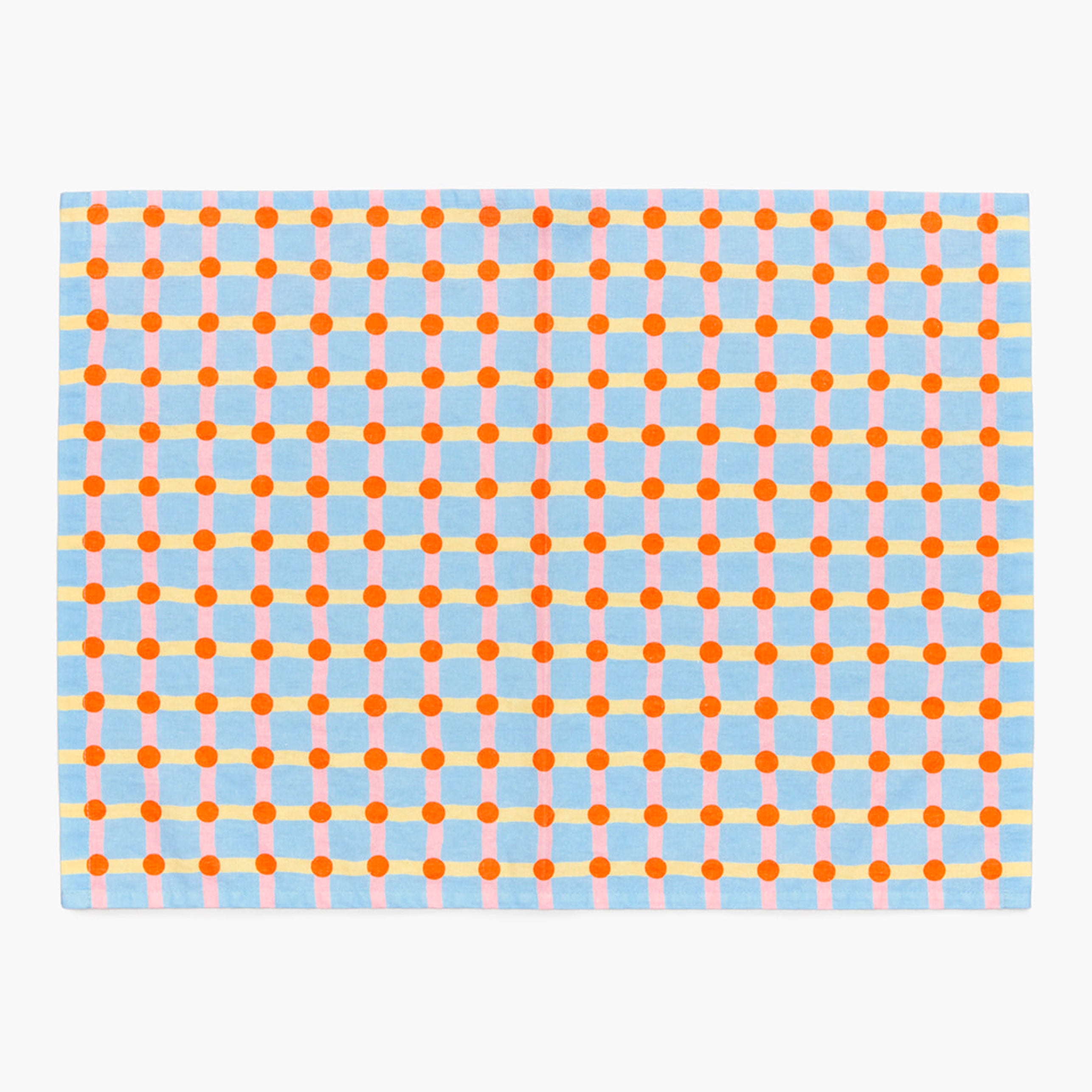 Strawberry Dot Check Tea Towel - 60x45cm