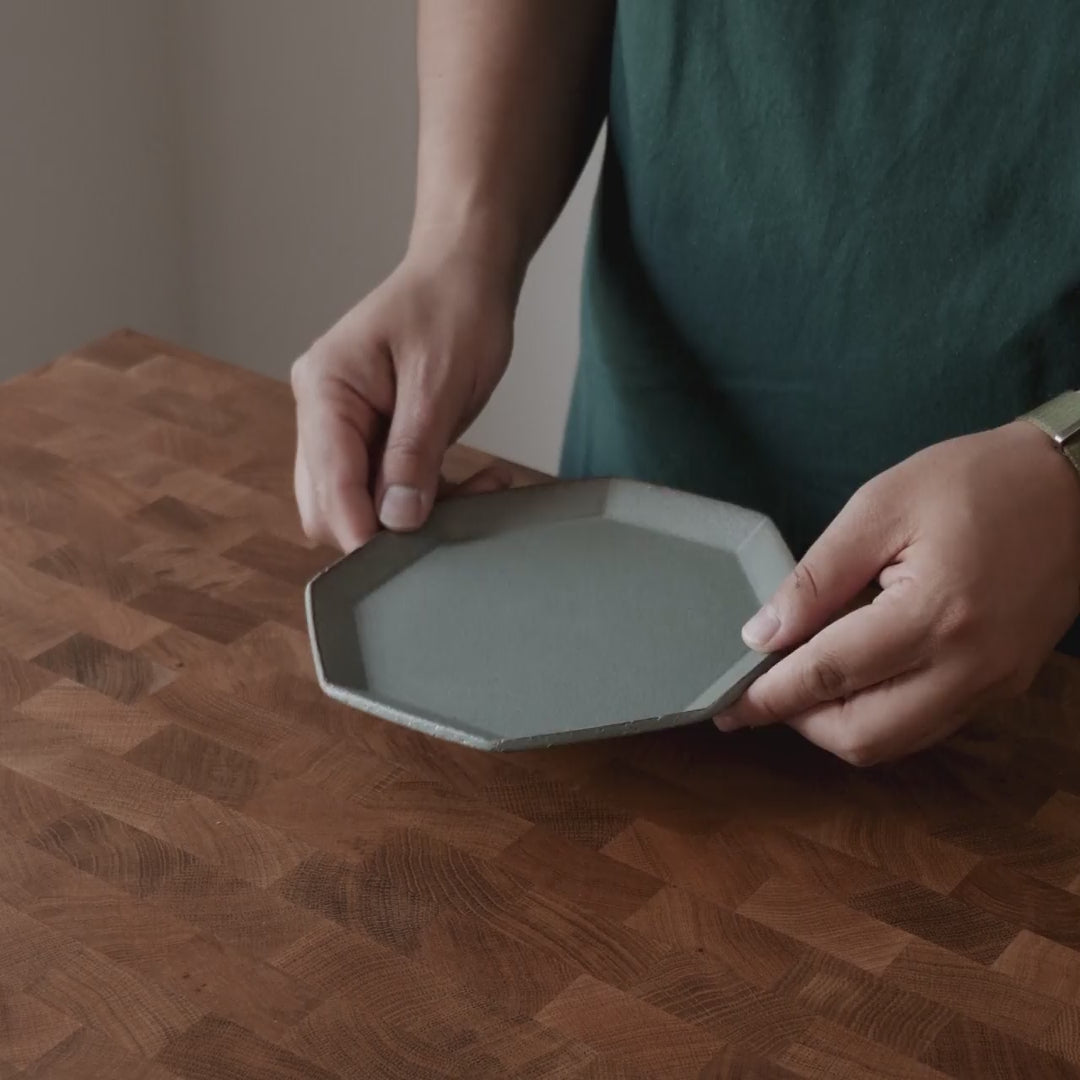 Jyuzan Angle Plate 18.5cm - Olive