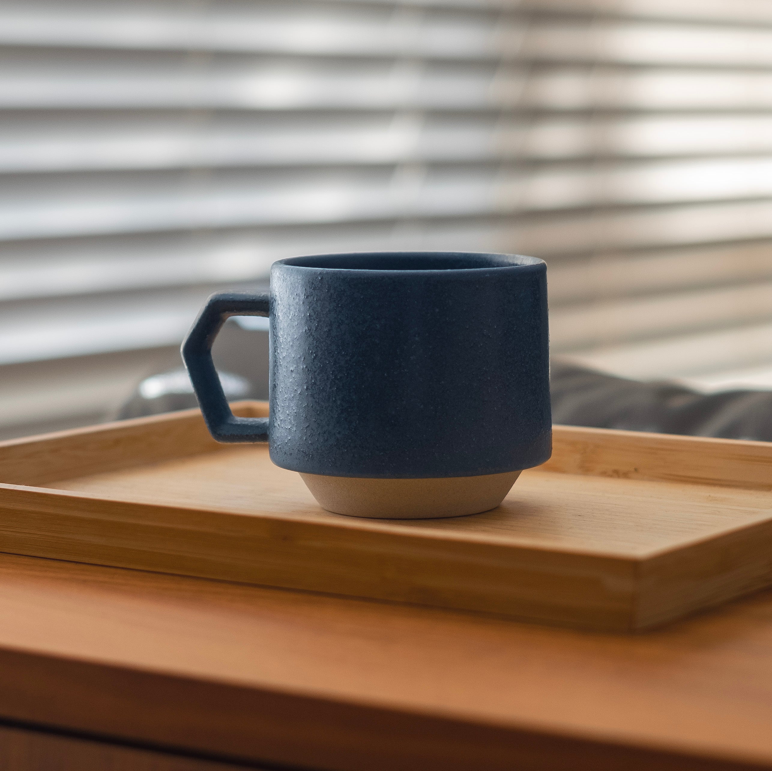 Chips Japan Stack Ceramic Mug 280ml Marine Blue Lifestyle on Table