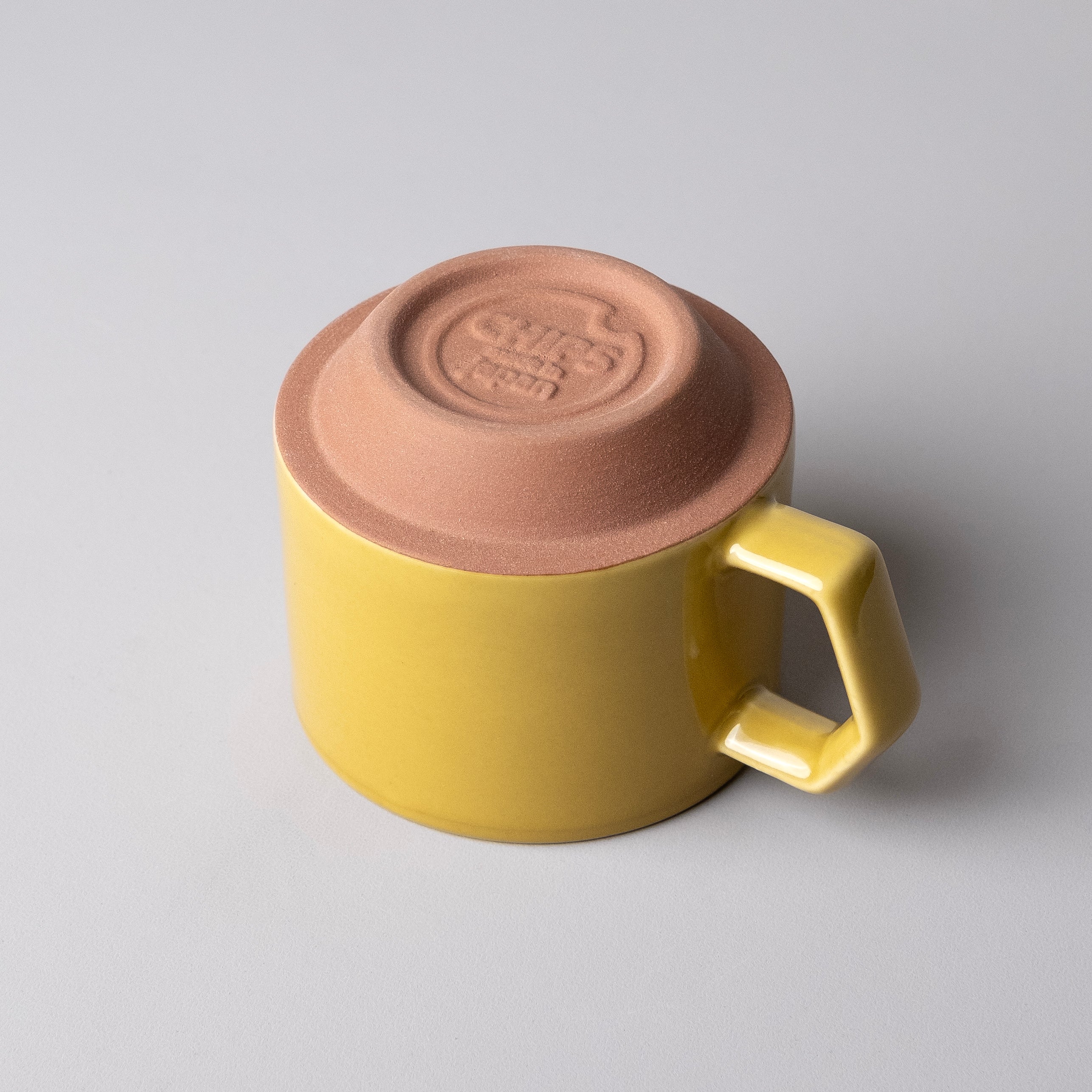 Chips Japan Stack Ceramic Mug 280ml Mustard Back View