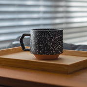 Chips Japan Stack Ceramic Mug 280ml Speckled Black Lifestyle