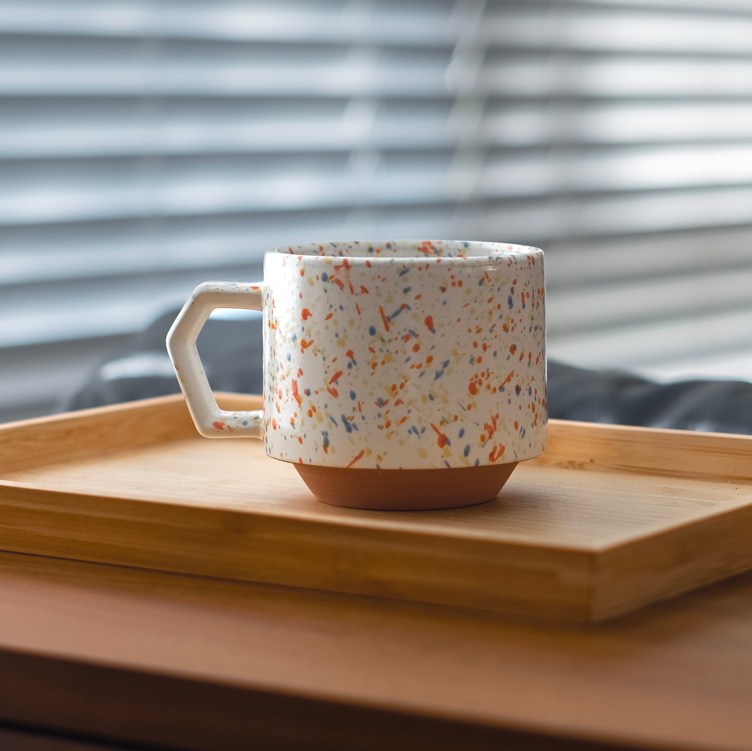 Chips Japan Stack Ceramic Mug 280ml Splash White Orange Lifestyle