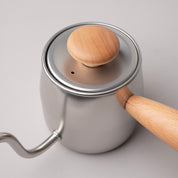 Miyaco Single Drip Kettle - Silver with Birch Wood